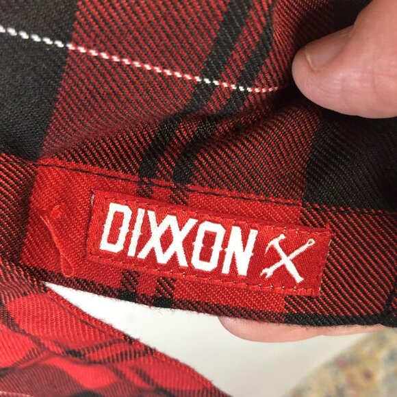 Dixxon Shirt Womens Small Red Black Plaid Flannel Long Sleeve Barrett-Jackson - Picture 5 of 16